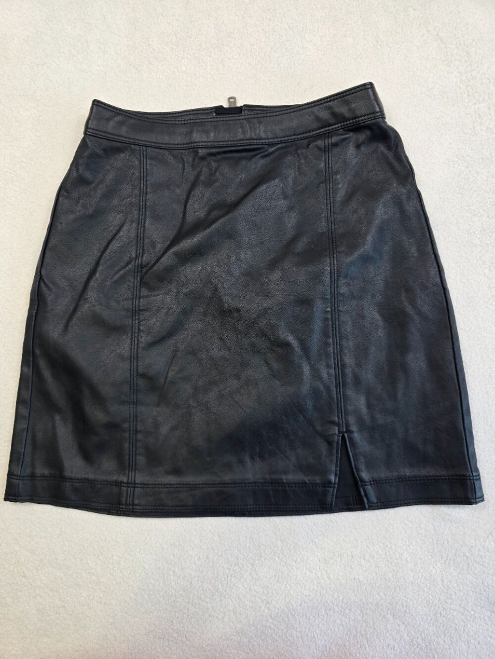 Abercrombie & Fitch XXS Black Faux Leather Mini Skirt Y2K Punk Goth